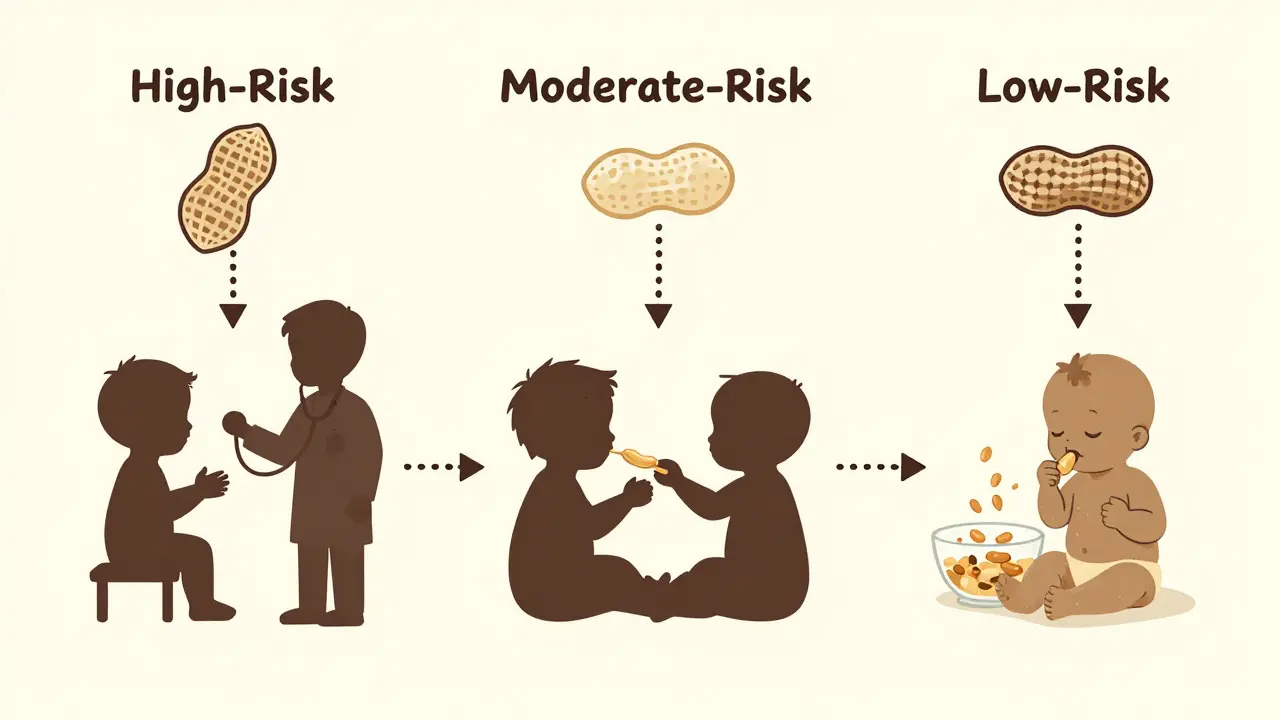 Three infants on different paths to peanut introduction based on risk level