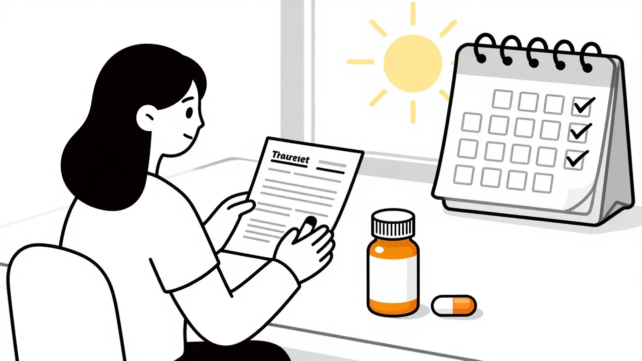 Patient holding a stable lab report next to two identical pills, one branded and one unbranded.