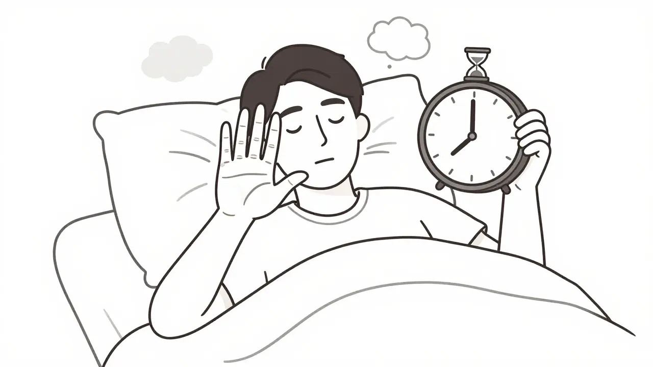 Person experiencing prolonged morning stiffness with symmetrical hand swelling in rheumatoid arthritis.