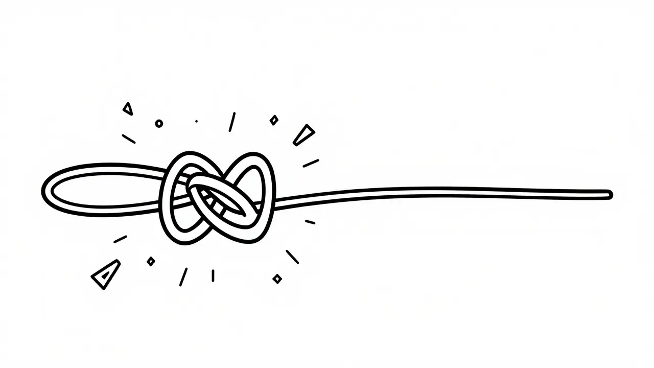 Abstract line art showing untangling of bureaucratic red tape