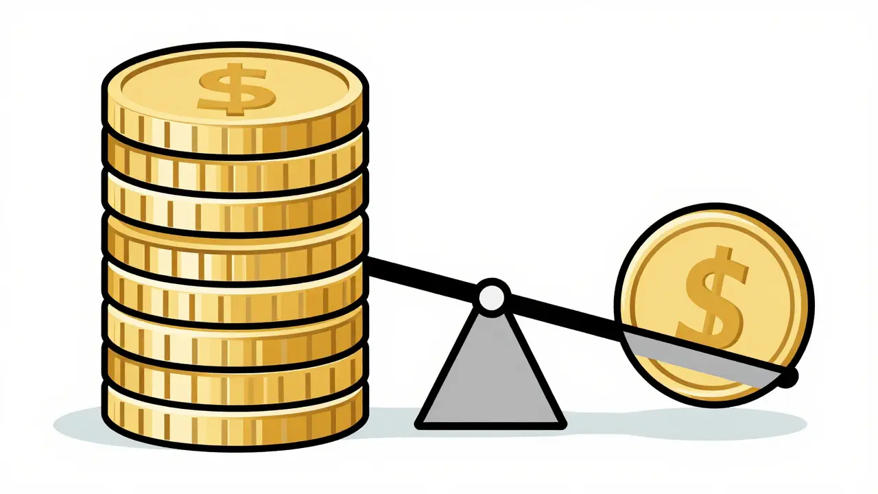 Illustration comparing high vs low medication costs