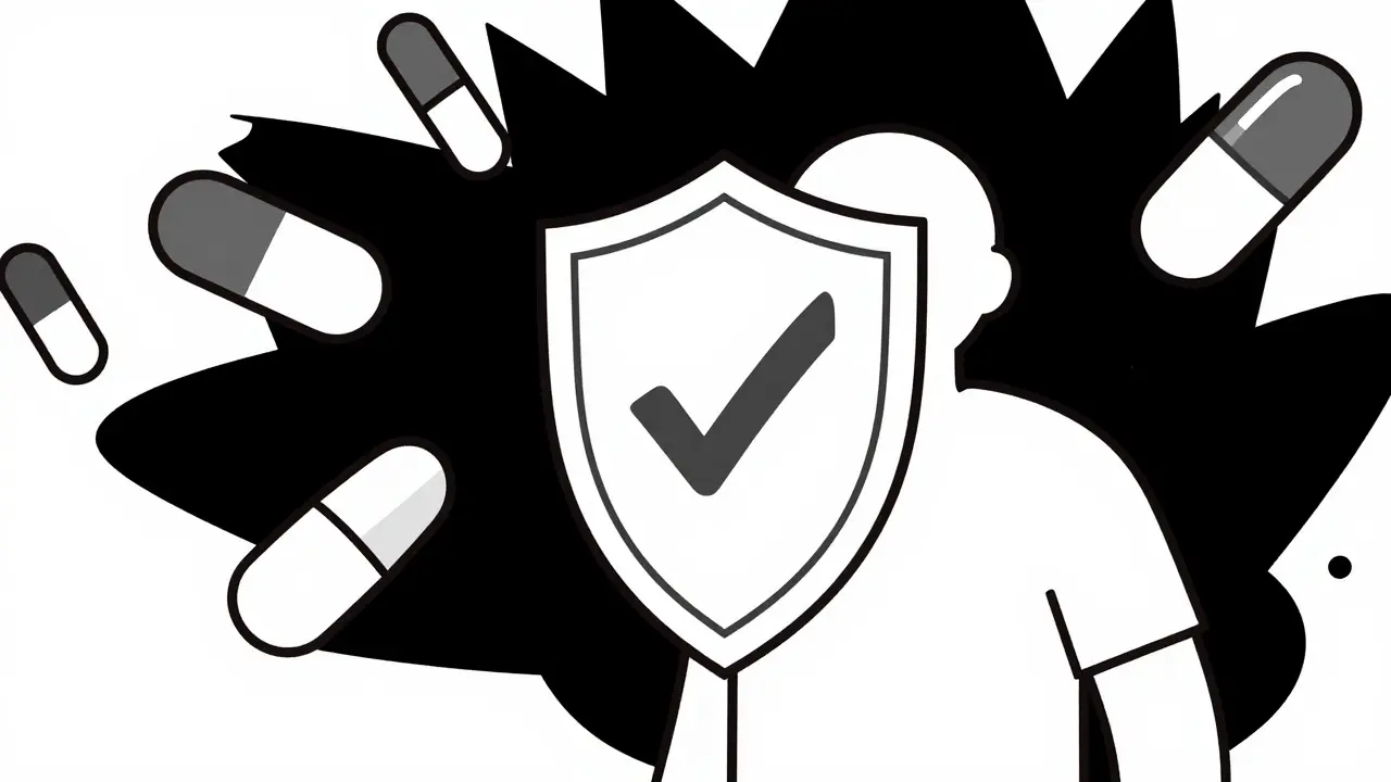 Shield protecting from fake meds