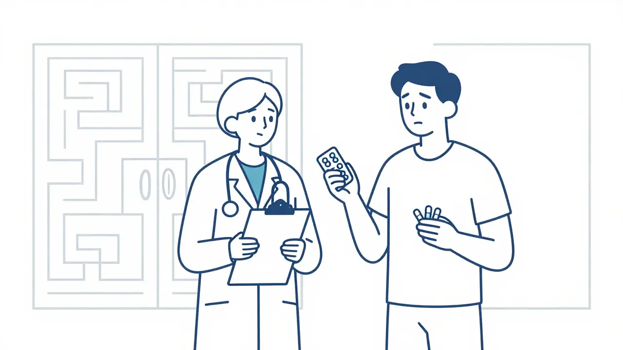 Doctor and patient discussing medication management challenges