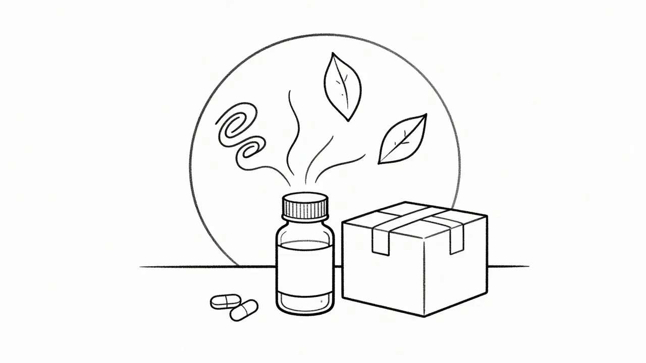 Pill bottle and package with safety warnings